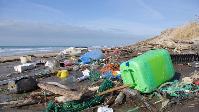 14805672 - beach pollution on atlantic coast