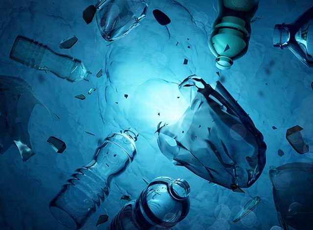 Plastic Waste Floating In The Open Ocean