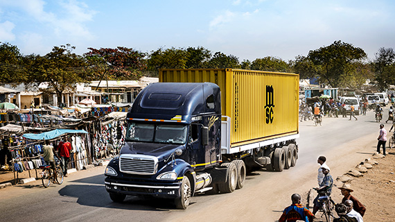Truck on the road, Malawi