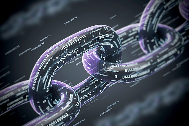 Black diagonal chain, a blockchain concept, double