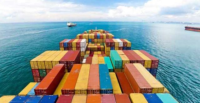 Cargo ships entering the busiest port - Singapore.