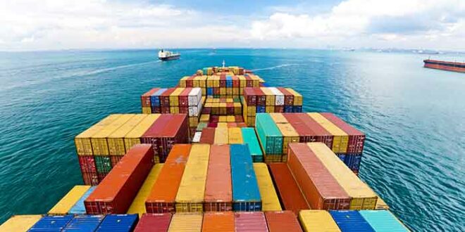 Cargo ships entering the busiest port - Singapore.