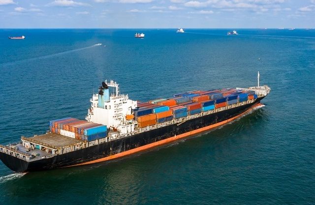 Container cargo ship global business commercial trade logistic and transportation oversea worldwide by container cargo vessel, Container cargo freight shipping import export company.
