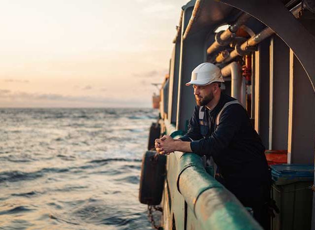 Marine Deck Officer or Chief mate on deck of offshore vessel or ship