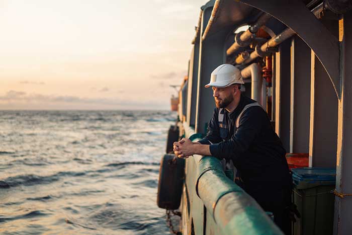 Marine Deck Officer or Chief mate on deck of offshore vessel or ship
