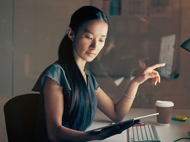 One touch away from meeting her deadline