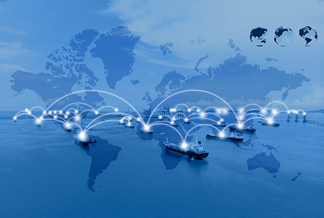 Aerial view of sea freight, Crude oil tanker lpg ngv at industri