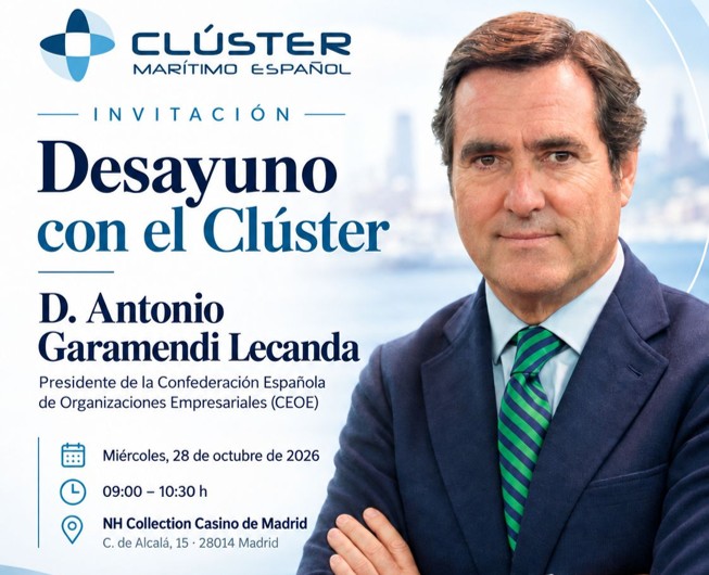 Próximo Desayuno con el Clúster, con D. Antonio Garamendi, Presidente de la Confederación Española de Organizaciones Empresariales (CEOE)